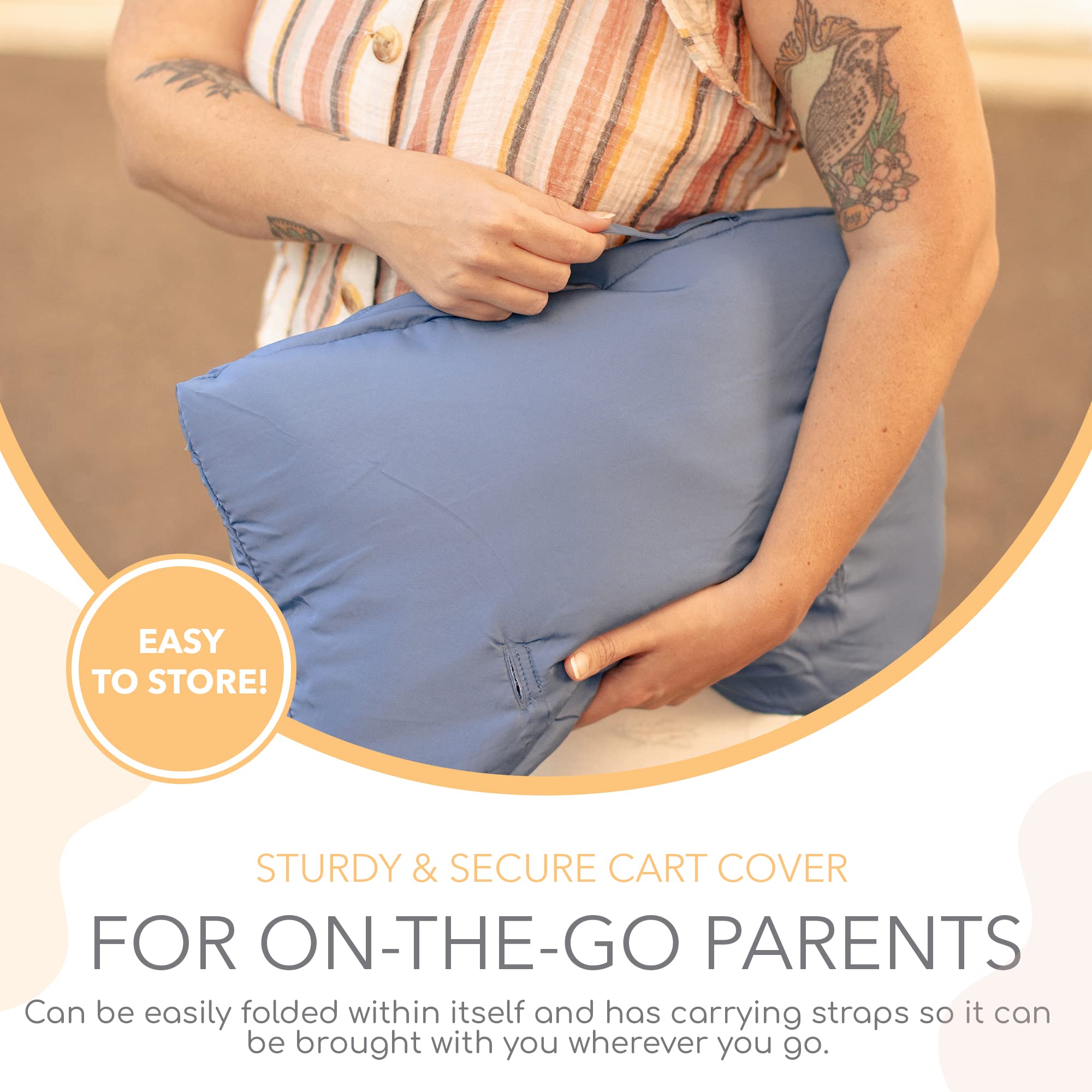 Binxy Baby see-through pocket keeps phone accessible while shopping.