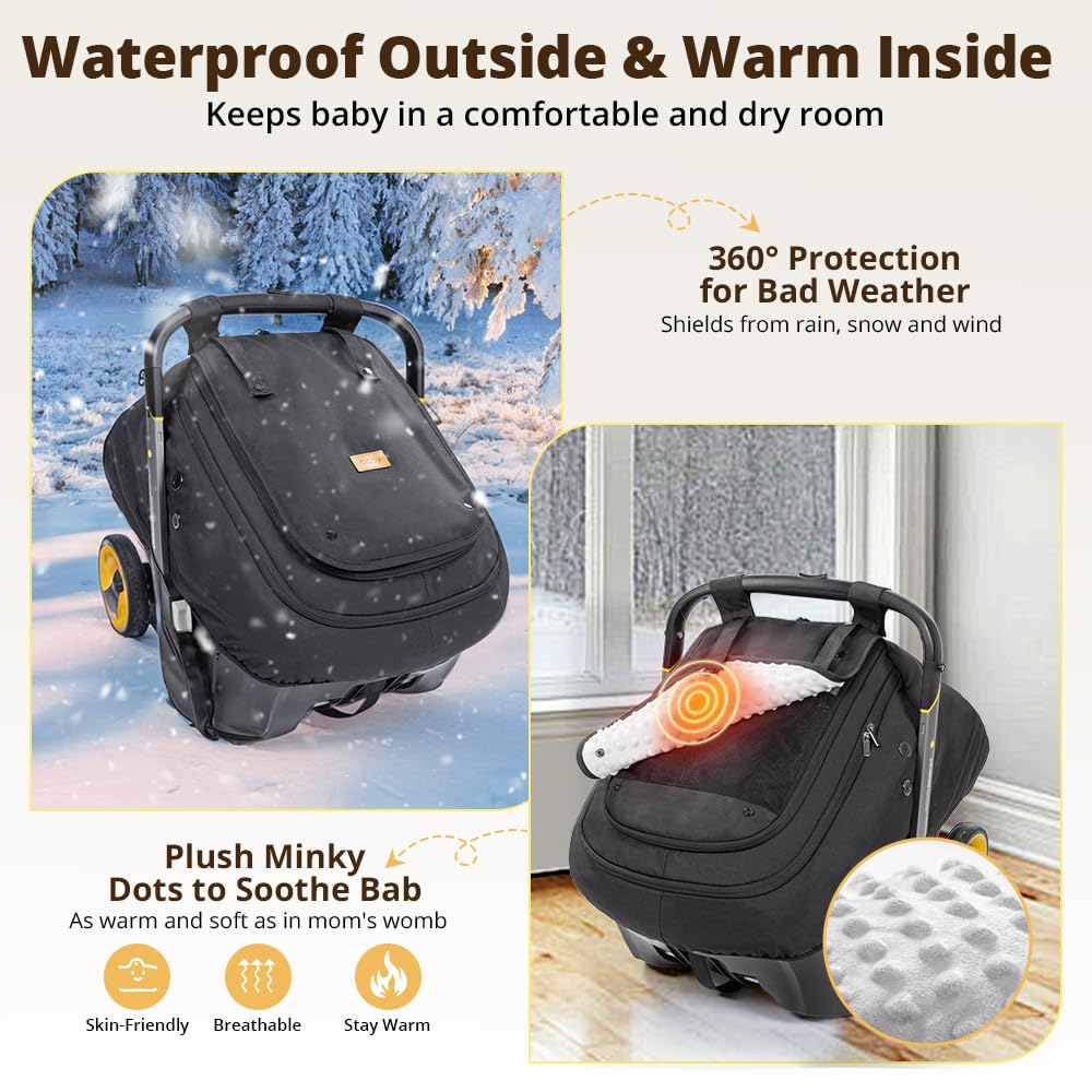 Bioby windproof canopy protects from gusts while allowing peek-a-boo visibility