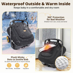 Bioby windproof canopy protects from gusts while allowing peek-a-boo visibility