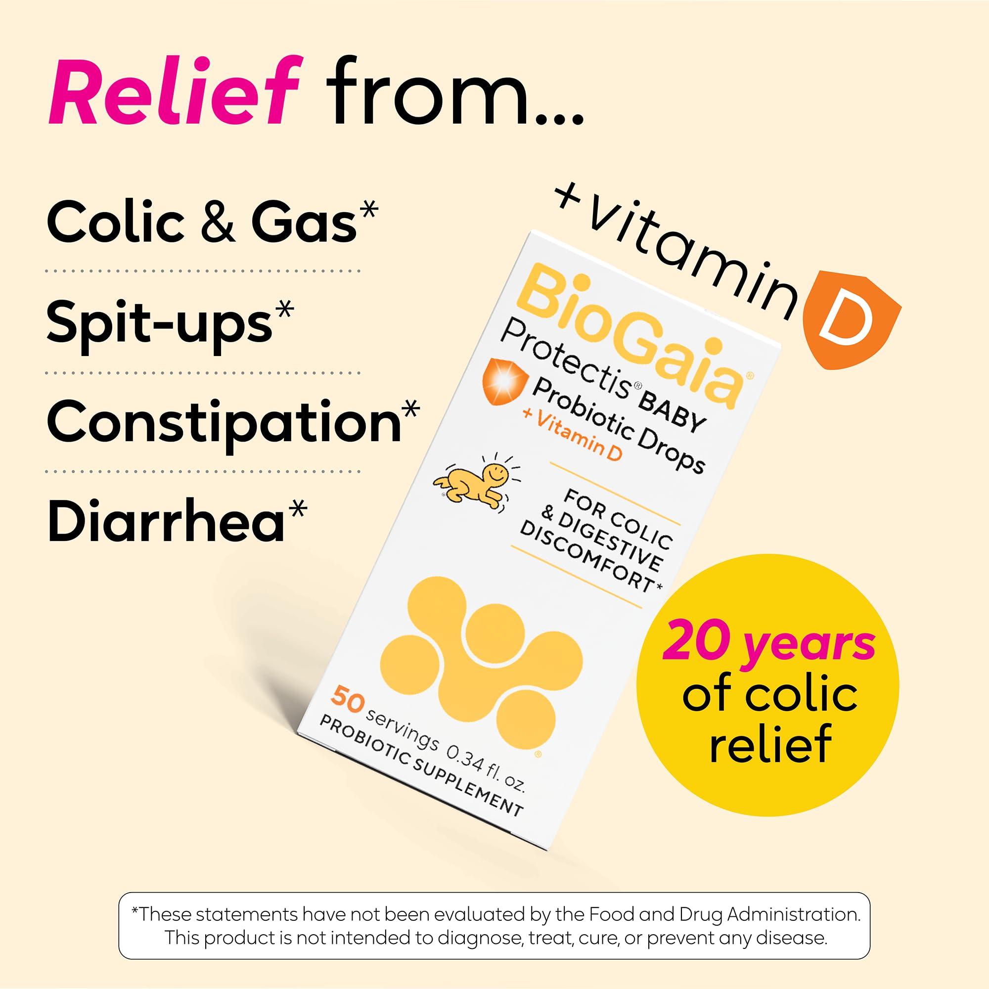 Two-pack BioGaia Baby Probiotic Drops on a nursery shelf.