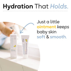 BioGaia Baby Probiotic Ointment applied to baby cheek for soothing relief.