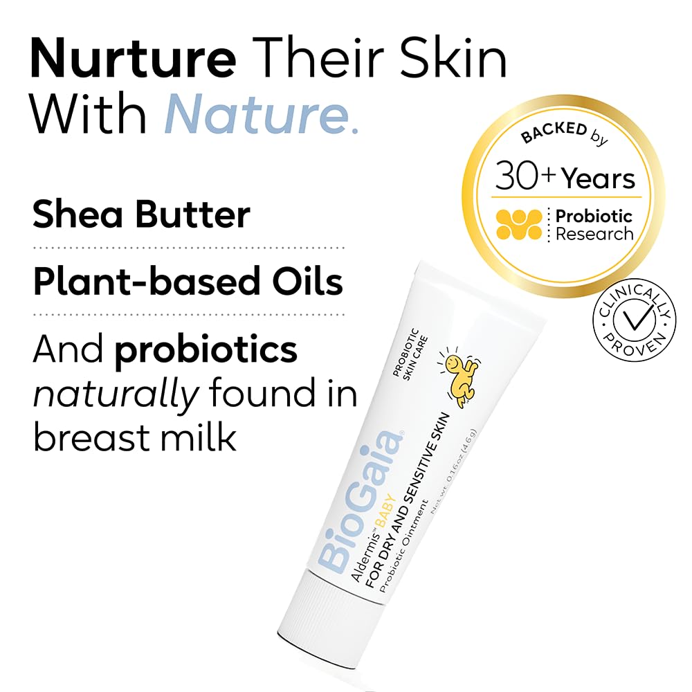 BioGaia Baby Probiotic Ointment tube packaging displayed on a clean surface.
