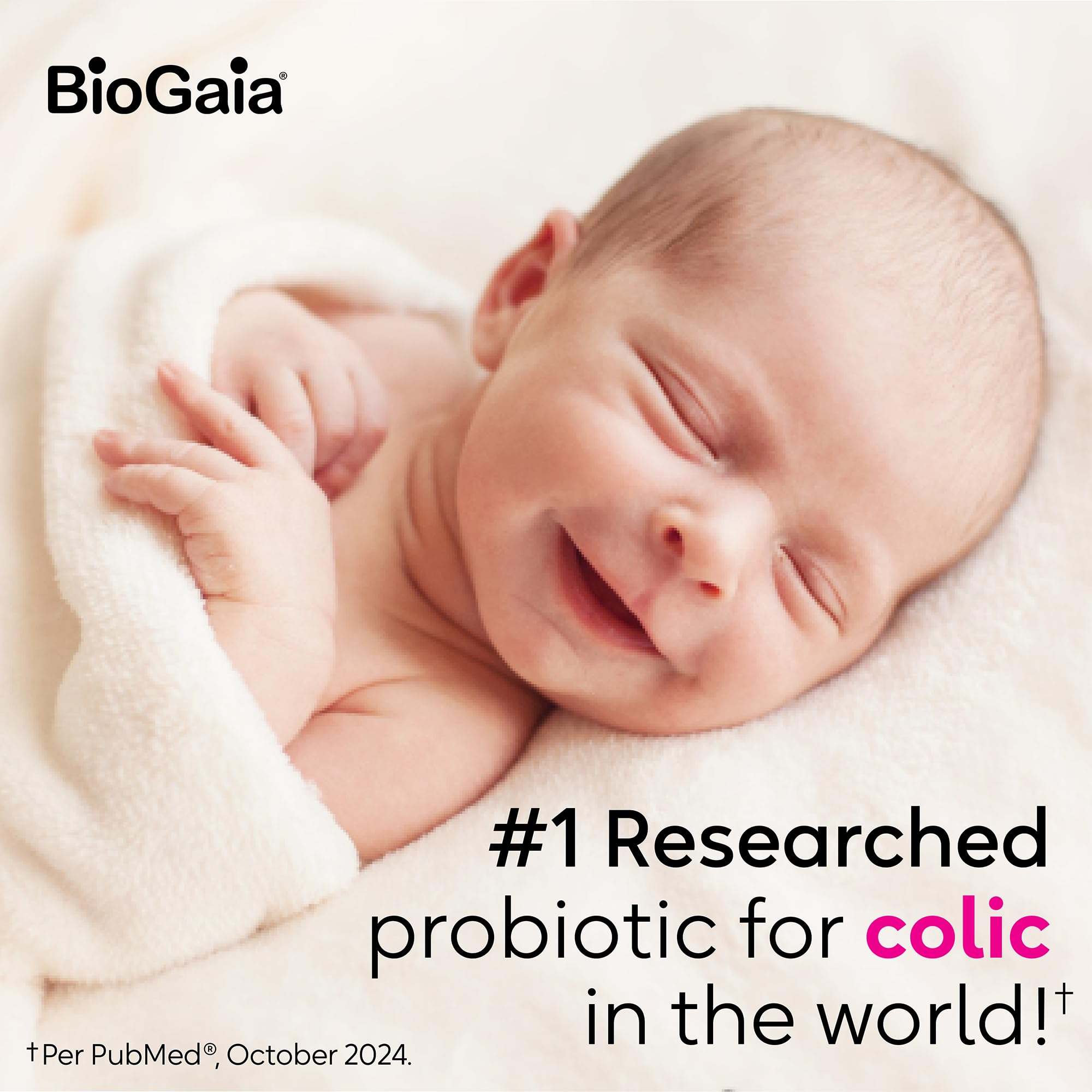 BioGaia Protectis Baby probiotic drops digestive-comfort scene; naturally supports gut balance for babies.