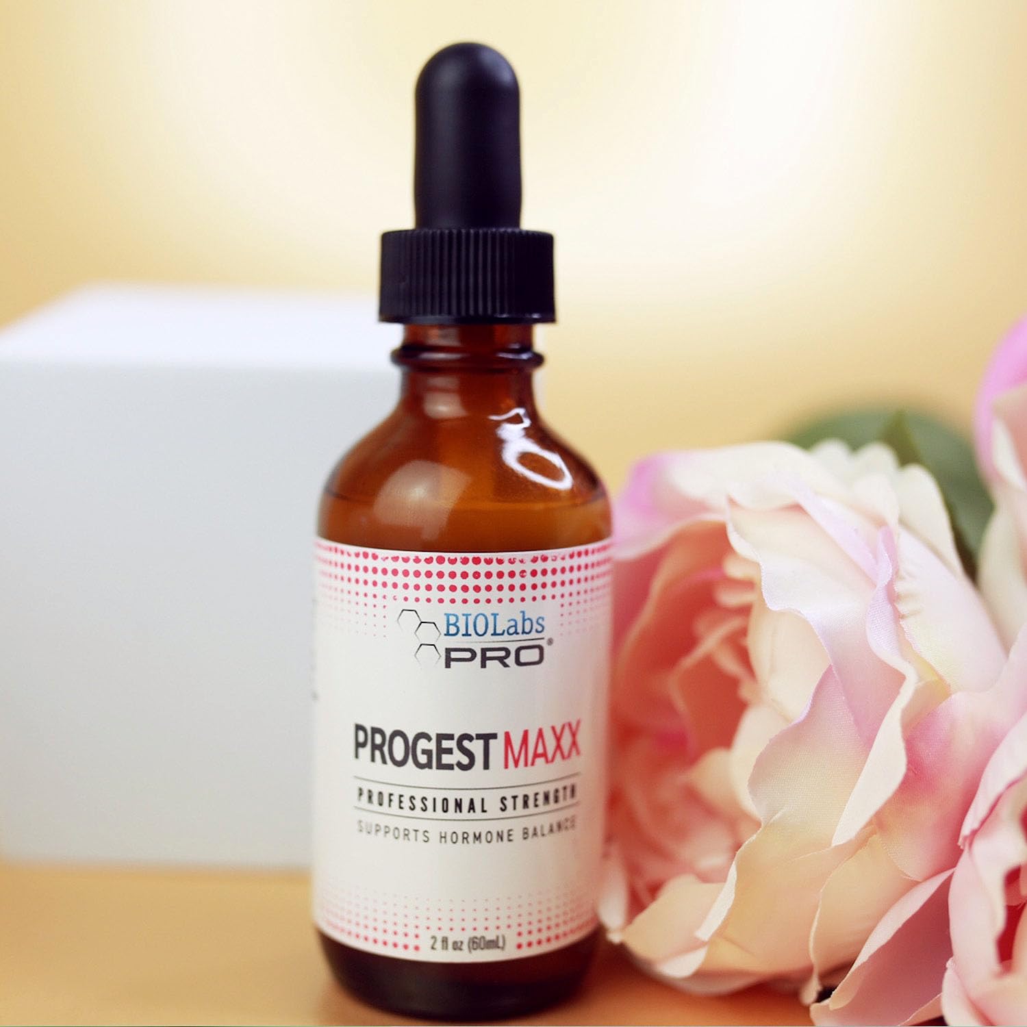 BIOLABS PRO Progest MAXX label back listing ingredients and usage.