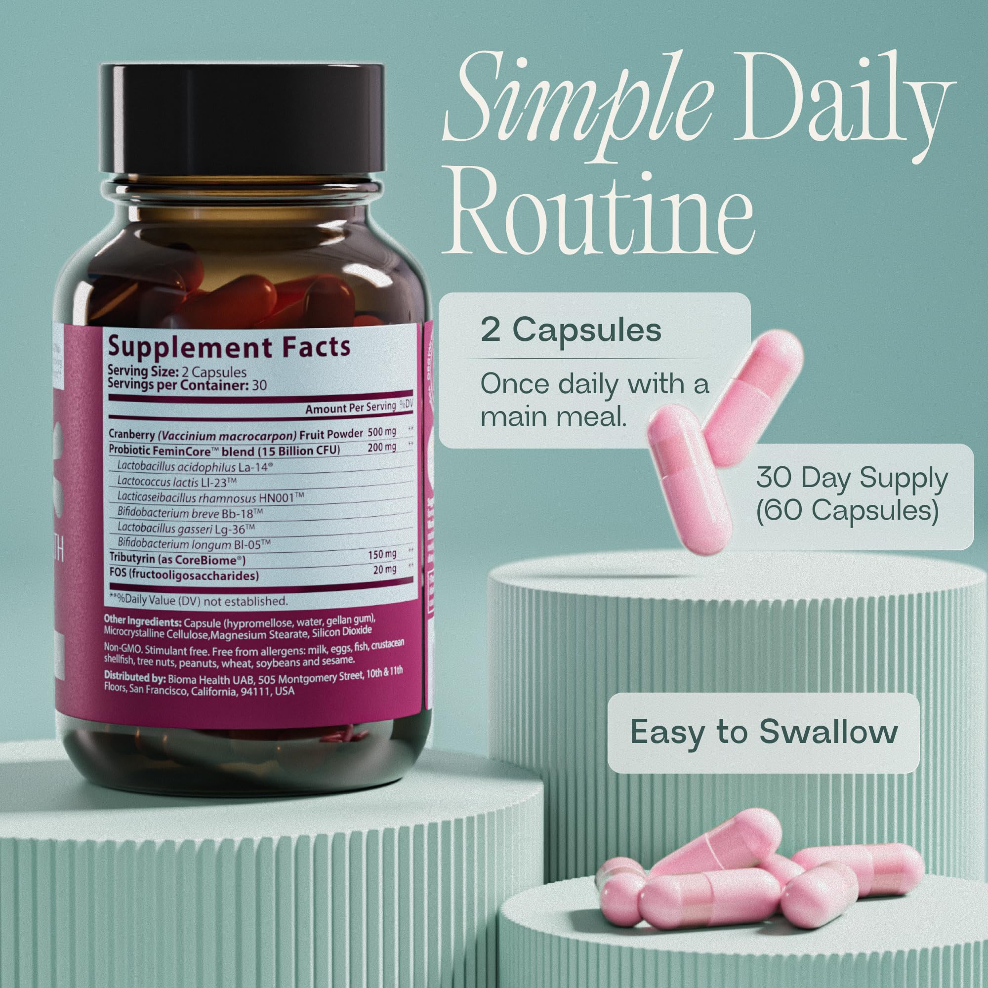 Capsules in hand from Bioma convey convenient daily usage for hormonal balance