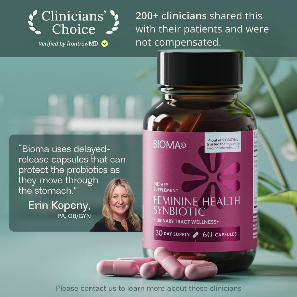 Bioma product packaging on table showcasing wellness formula