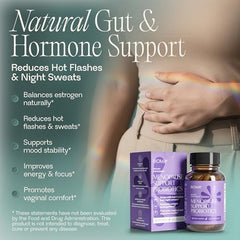 BIOMA Menopause Support capsules in hand for easy daily use.