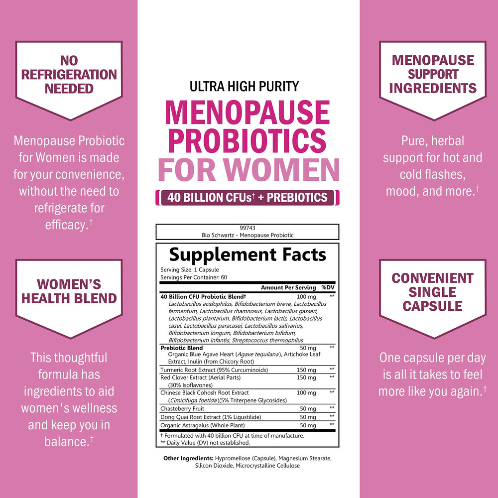 BioSchwartz daily capsule serving demonstrates convenient, shelf-stable menopause support.