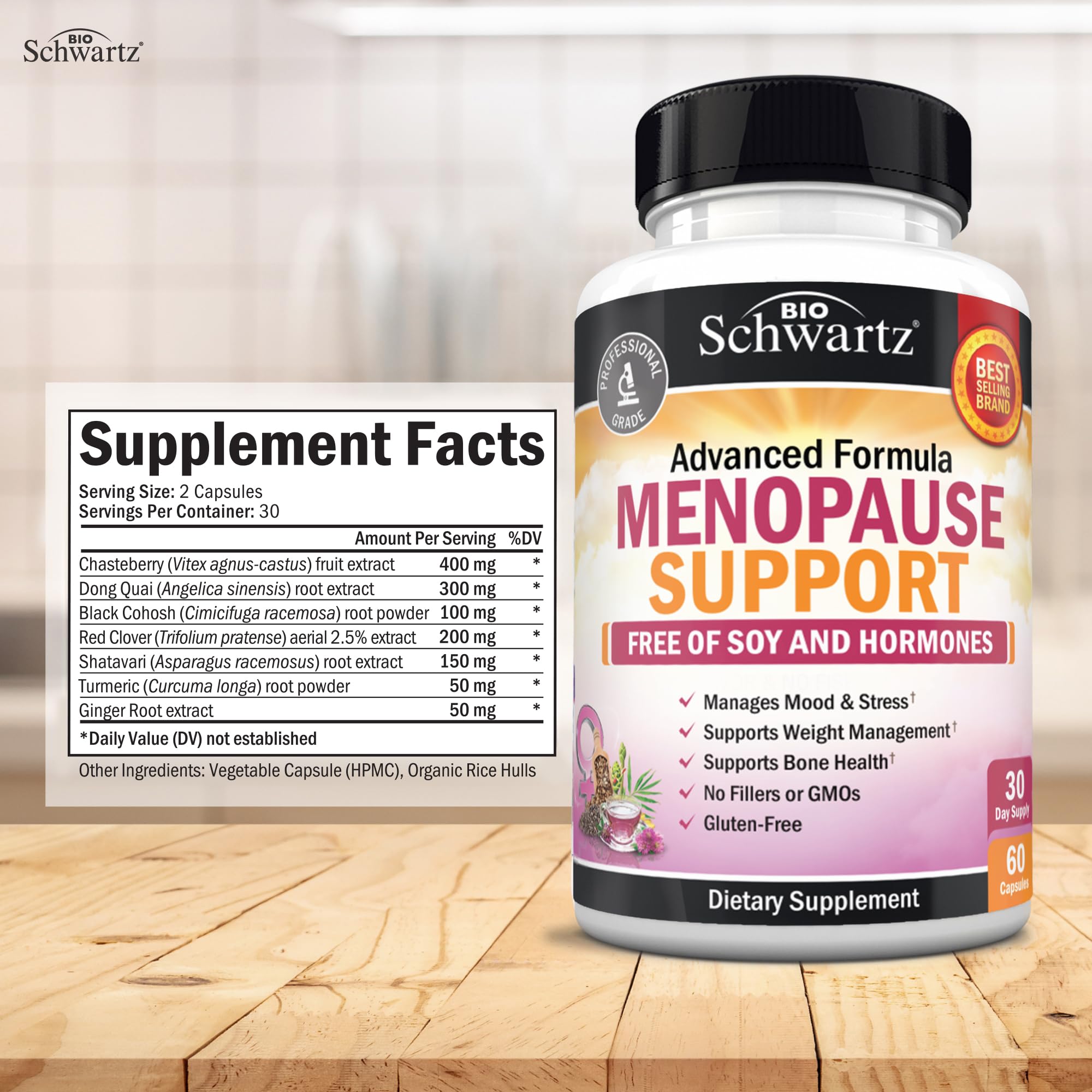 BioSchwartz capsules close-up demonstrates vegetarian capsules for daily routine