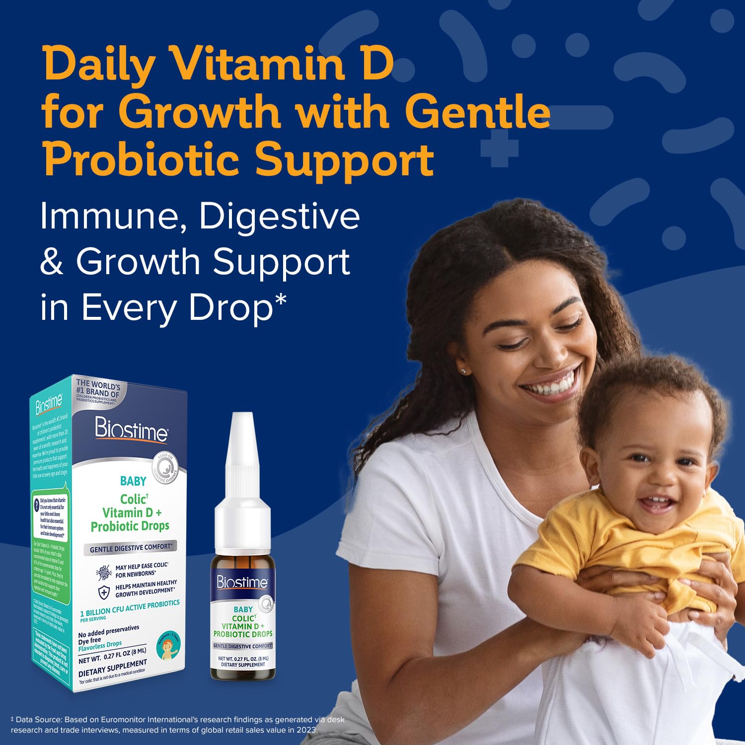 Biostime vitamin D drops with dropper for precise newborn dosing
