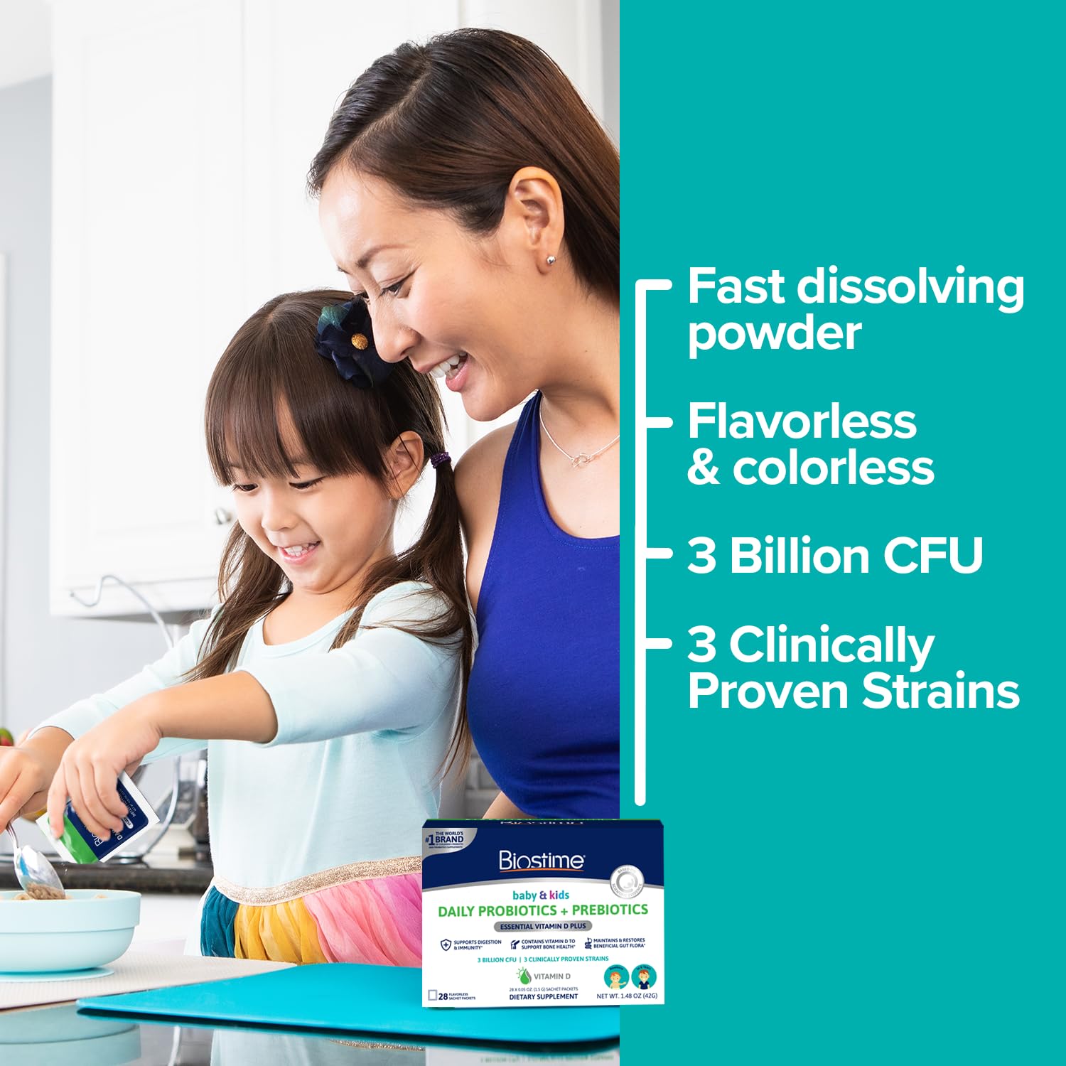 Biostime FOS prebiotics supporting gut-friendly bacteria balance