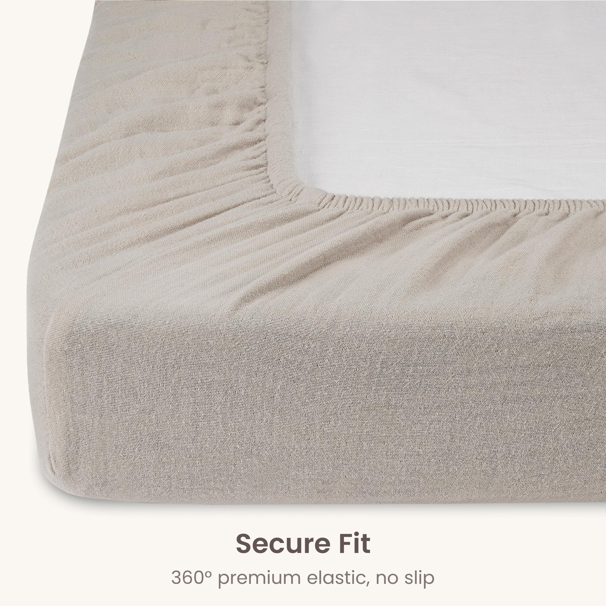 BIOWEAVES Bassinet Sheet universal fit—covers oval bassinets securely with full-elastic edge.