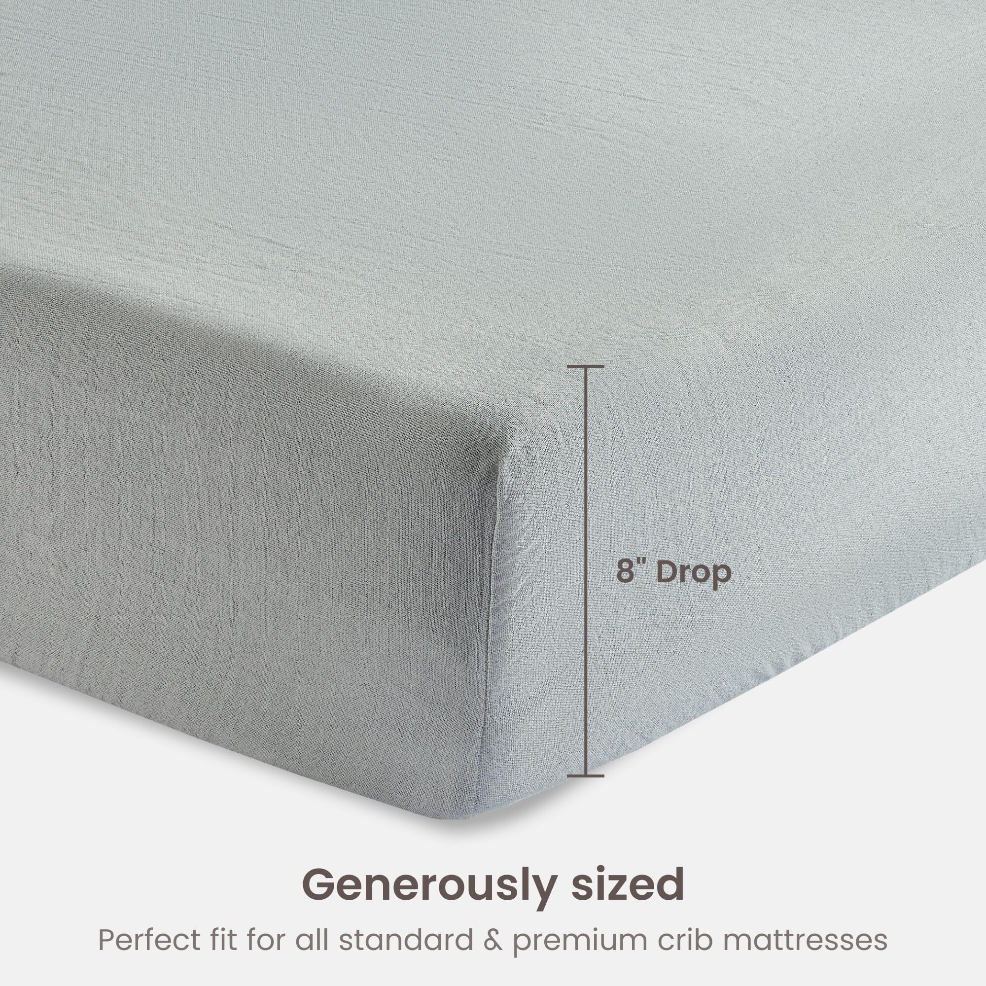 BIOWEAVES crib sheet elastic edges keep sheet in place
