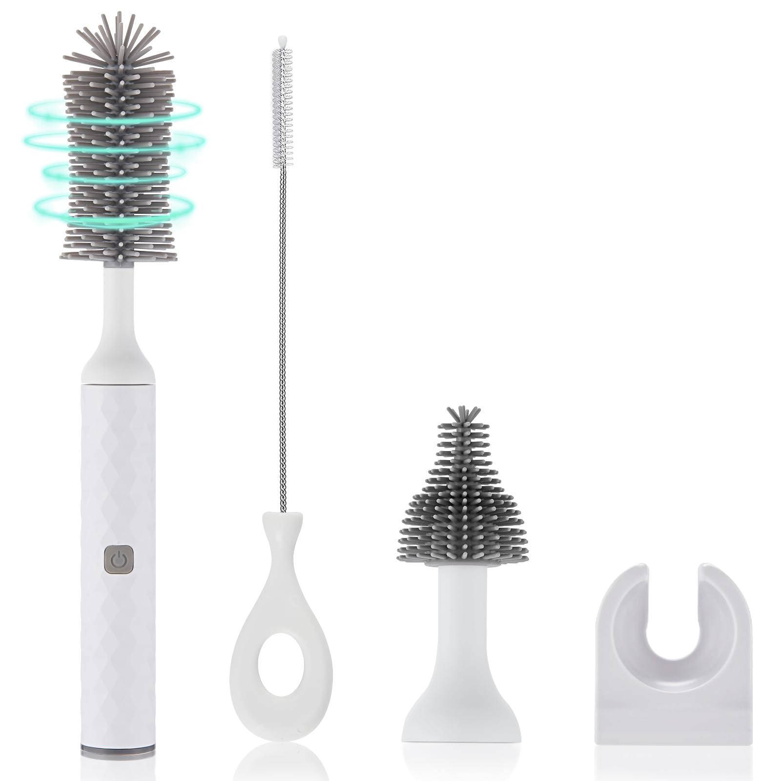 Biqin electric baby bottle brush set with 360° rotation for thorough cleaning