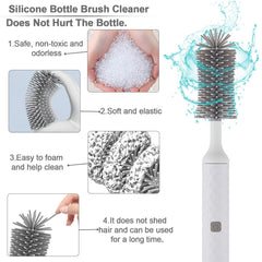 Interchangeable brush heads for bottles, cups, and small dishes