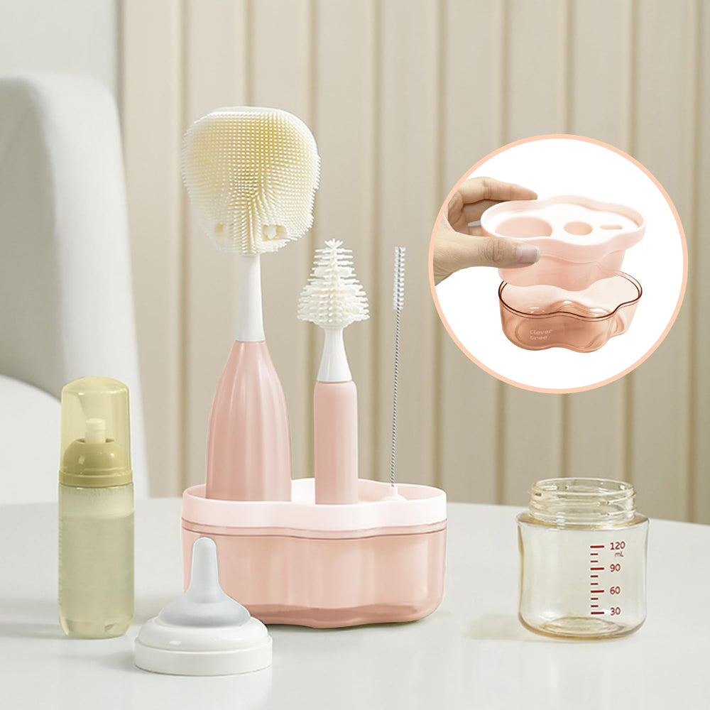 Biqin soft silicone bristles protect bottles while removing residue