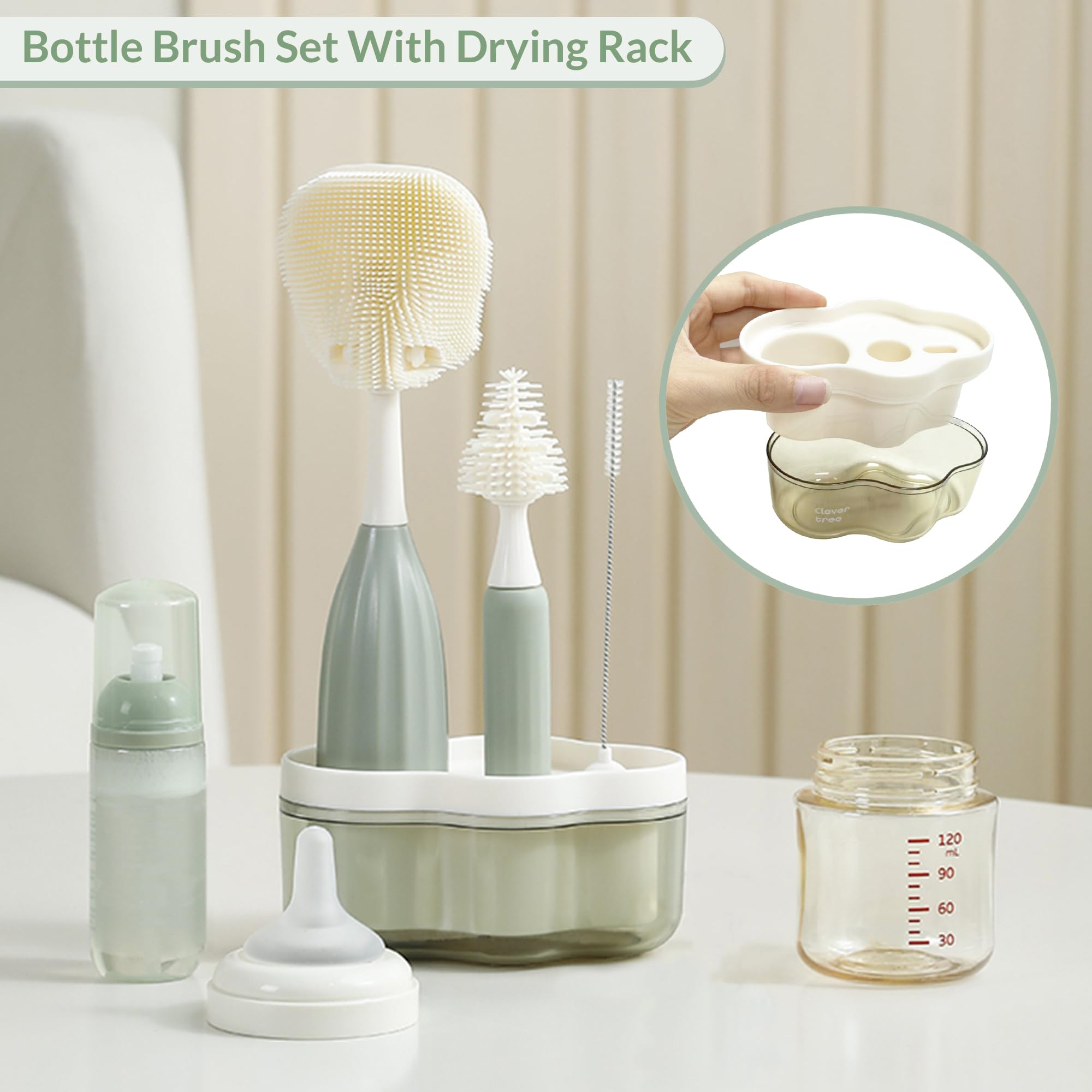 biqin two-layer drying rack keeps brushes dry and organized