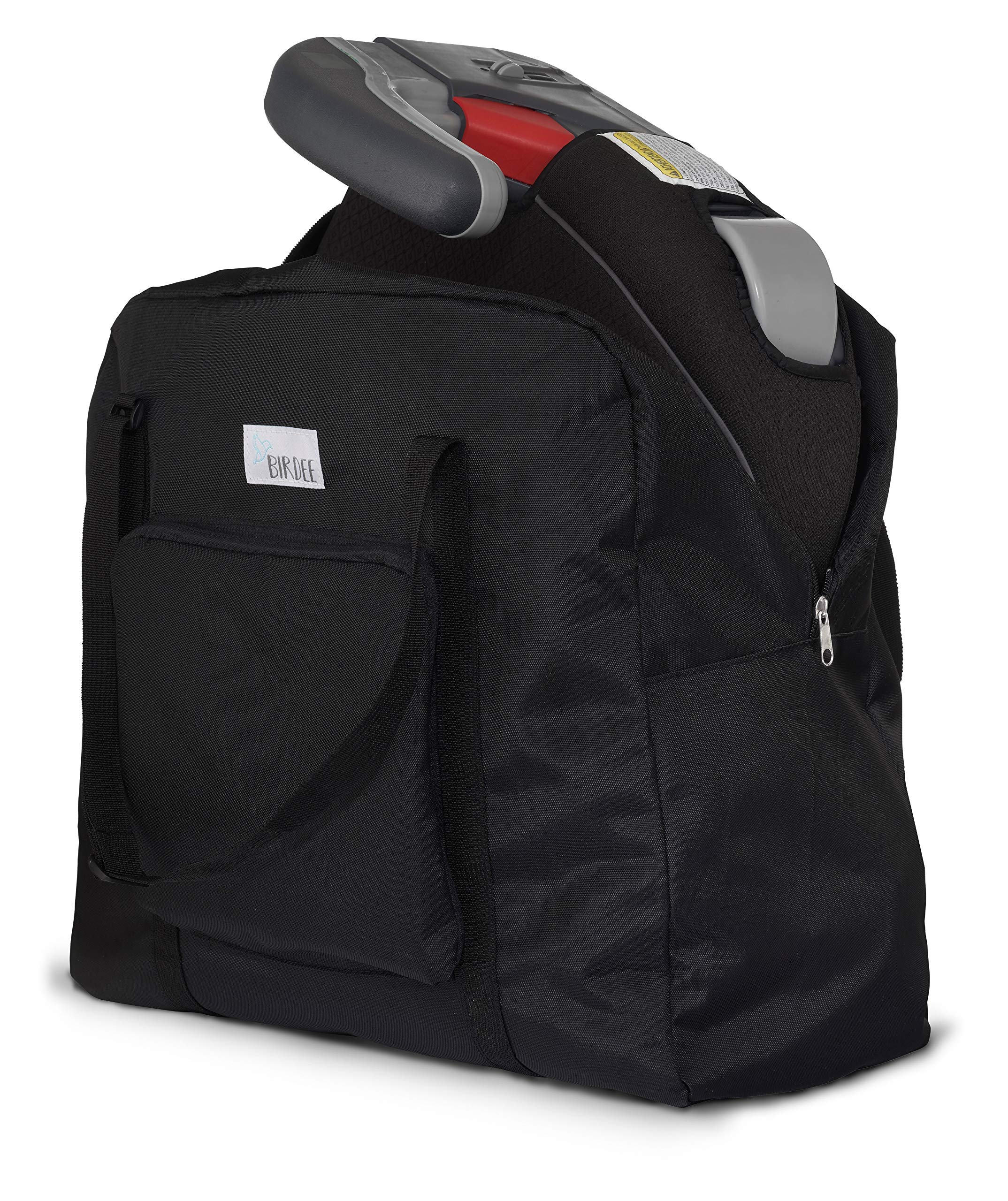 Birdee booster seat travel bag front pocket for easy access and compact packing