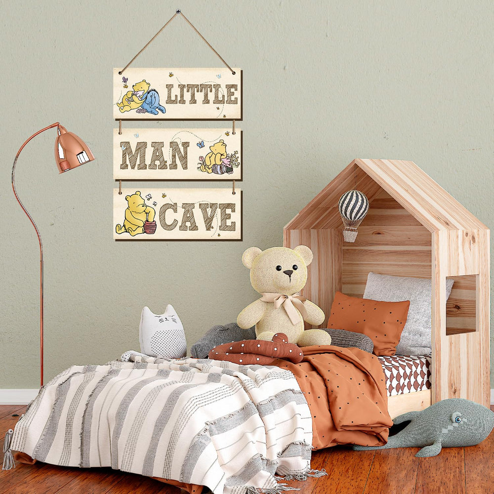 BirtDerr Winnie baby-room wall art creates a friendly atmosphere for kids.