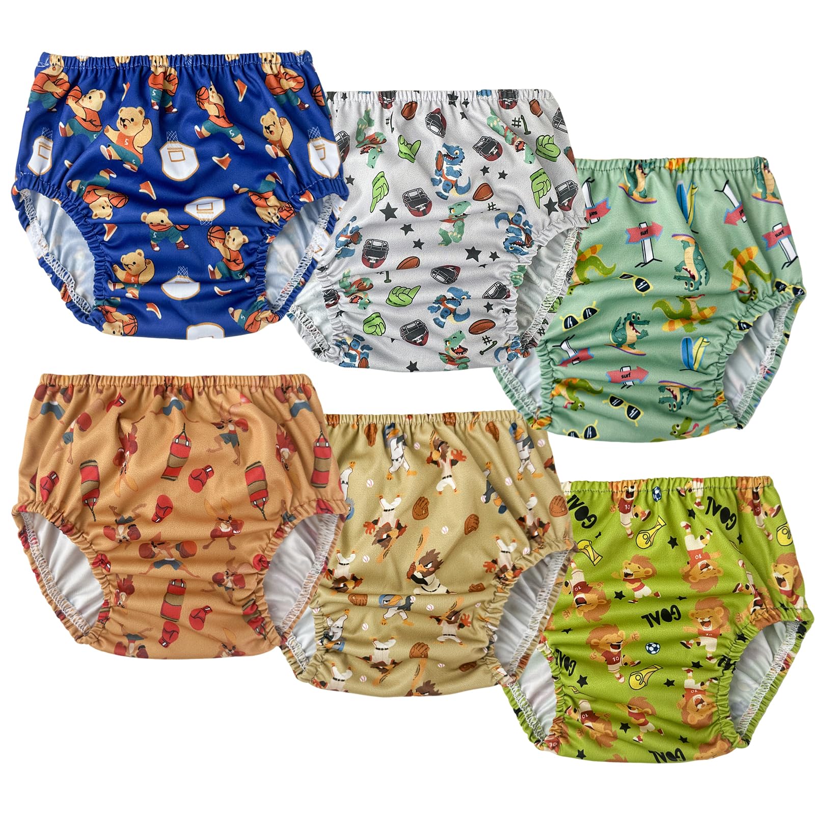 BISENKID 6-pack rubber pants for toddlers provide waterproof coverage during potty training.