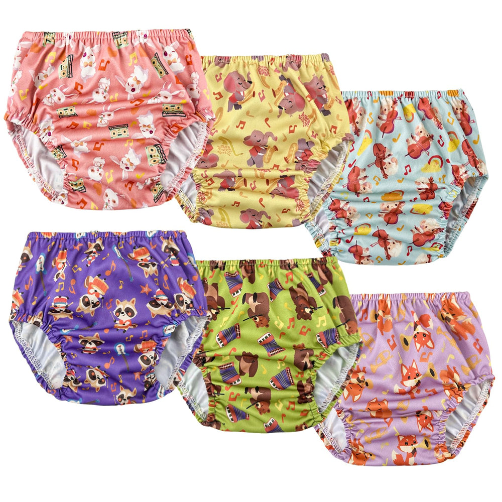 BISENKID 6-pack waterproof training pants worn by toddler for leak prevention.