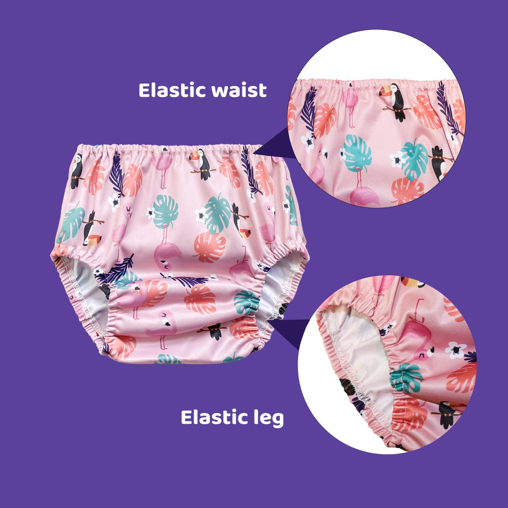 BISENKID outer plastic underwear cover over regular pants for added protection.