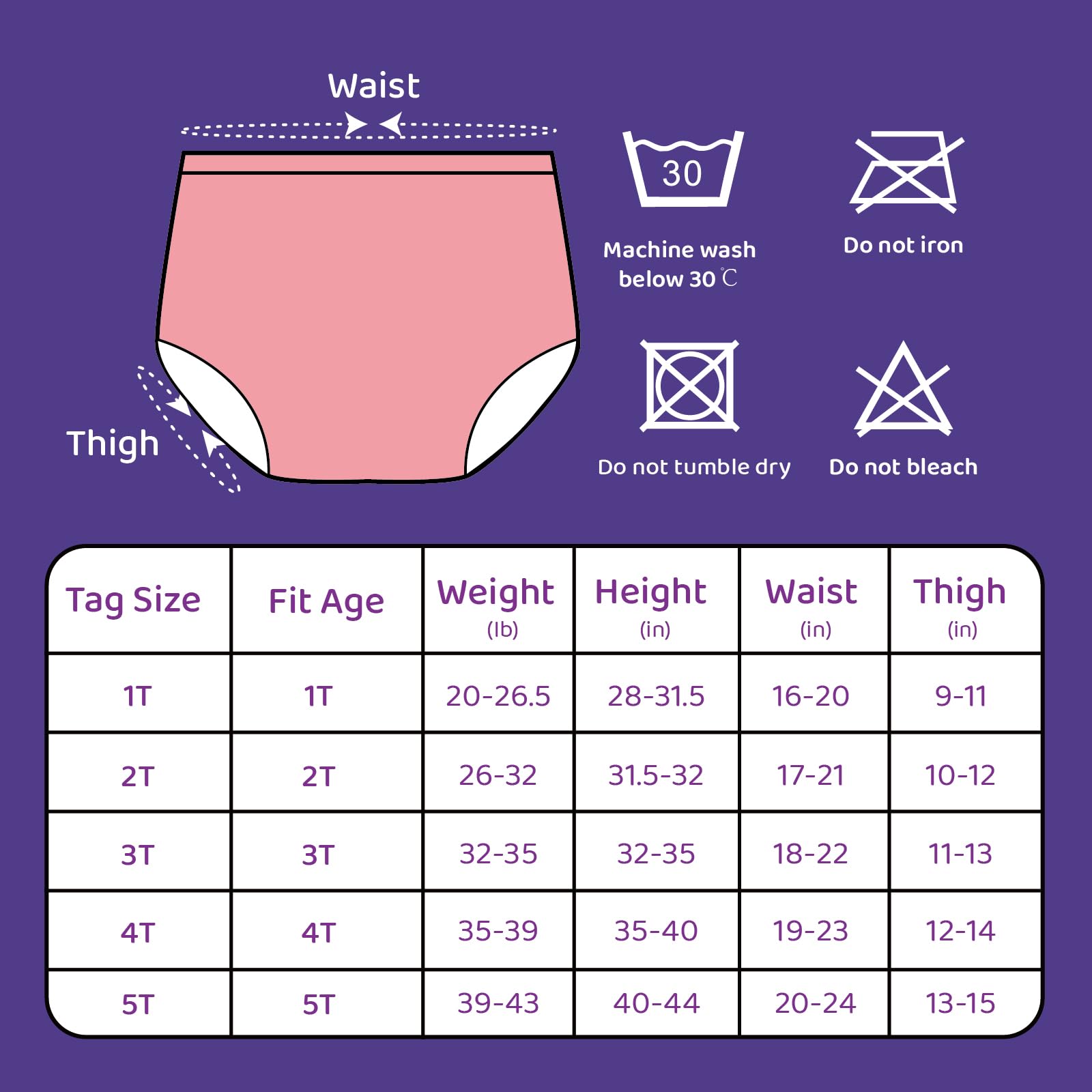 BISENKID size chart guide to help parents pick the right fit.