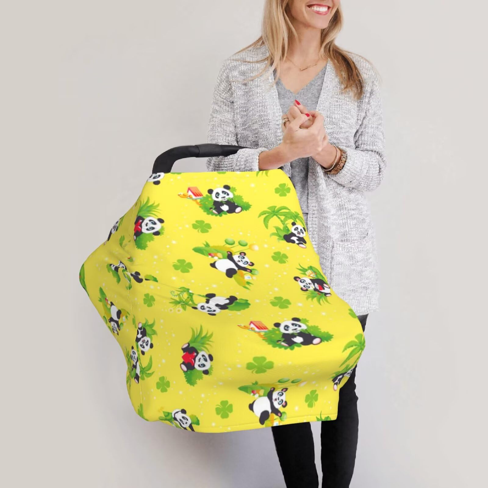 Bitterwin Panda cover serves as car seat canopy, stroller, and high chair cover
