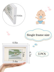 Biubee five-photo layout inside frame fits sonogram, newborn, and first-year memories