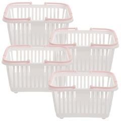 BIUDECO 4-pack storage baskets with handles for easy desktop organization.