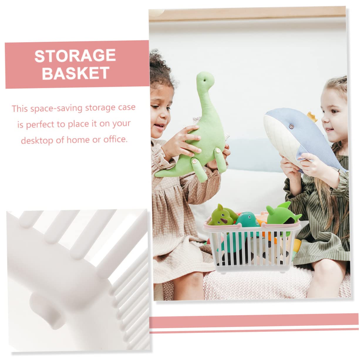 BIUDECO multi-use storage basket for shelves and countertops.