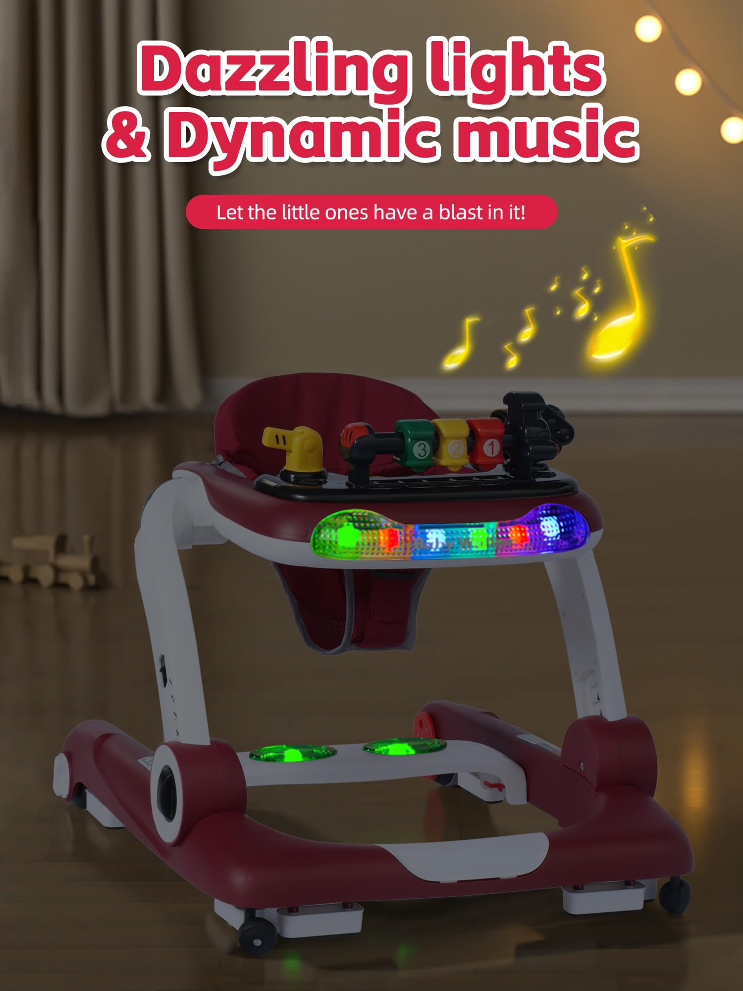 BIUSIKAN 6-in-1 walker modes support versatile playtime for growing babies