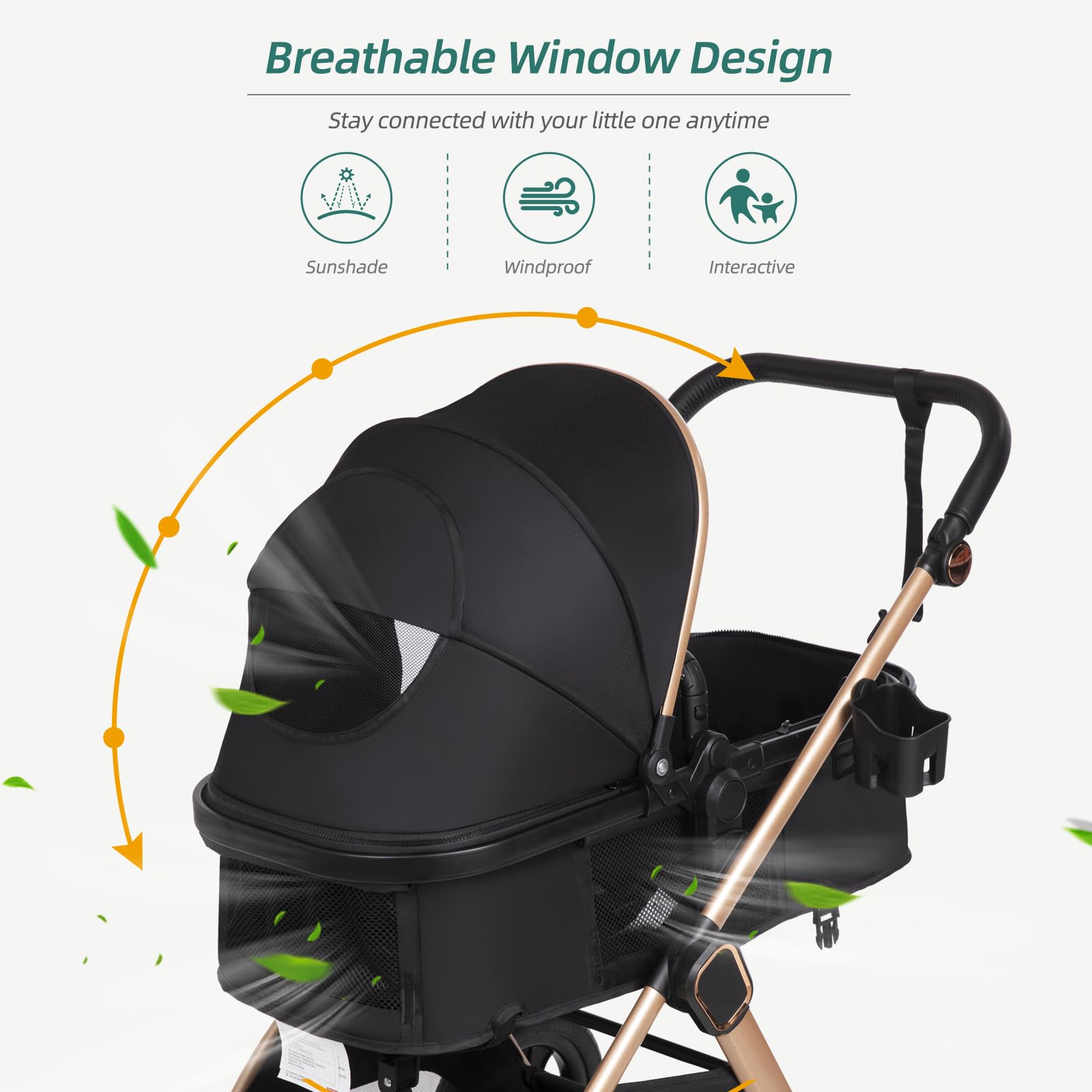 BIUSIKAN 6-in-1 stroller footmuff provides warm protection on chilly days.