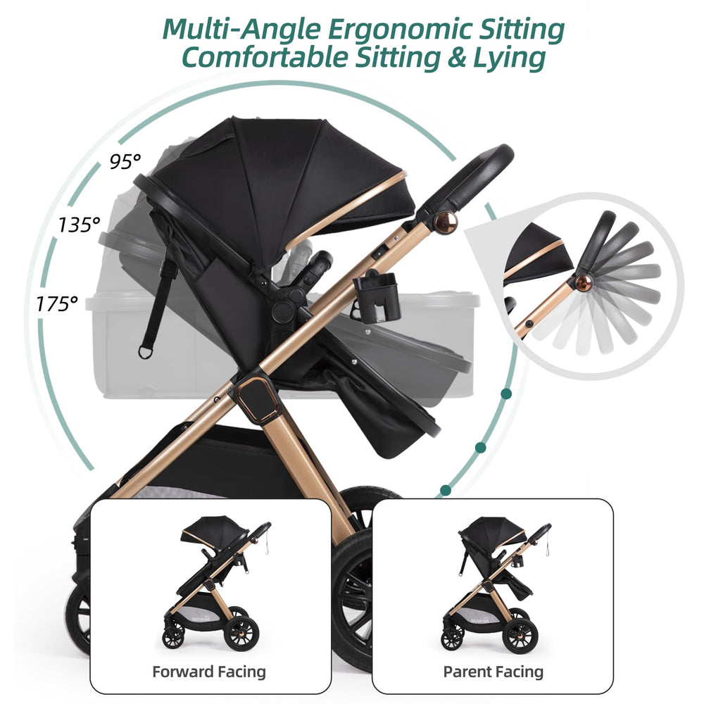 BIUSIKAN 6-in-1 stroller rain cover keeps baby dry in wet weather.