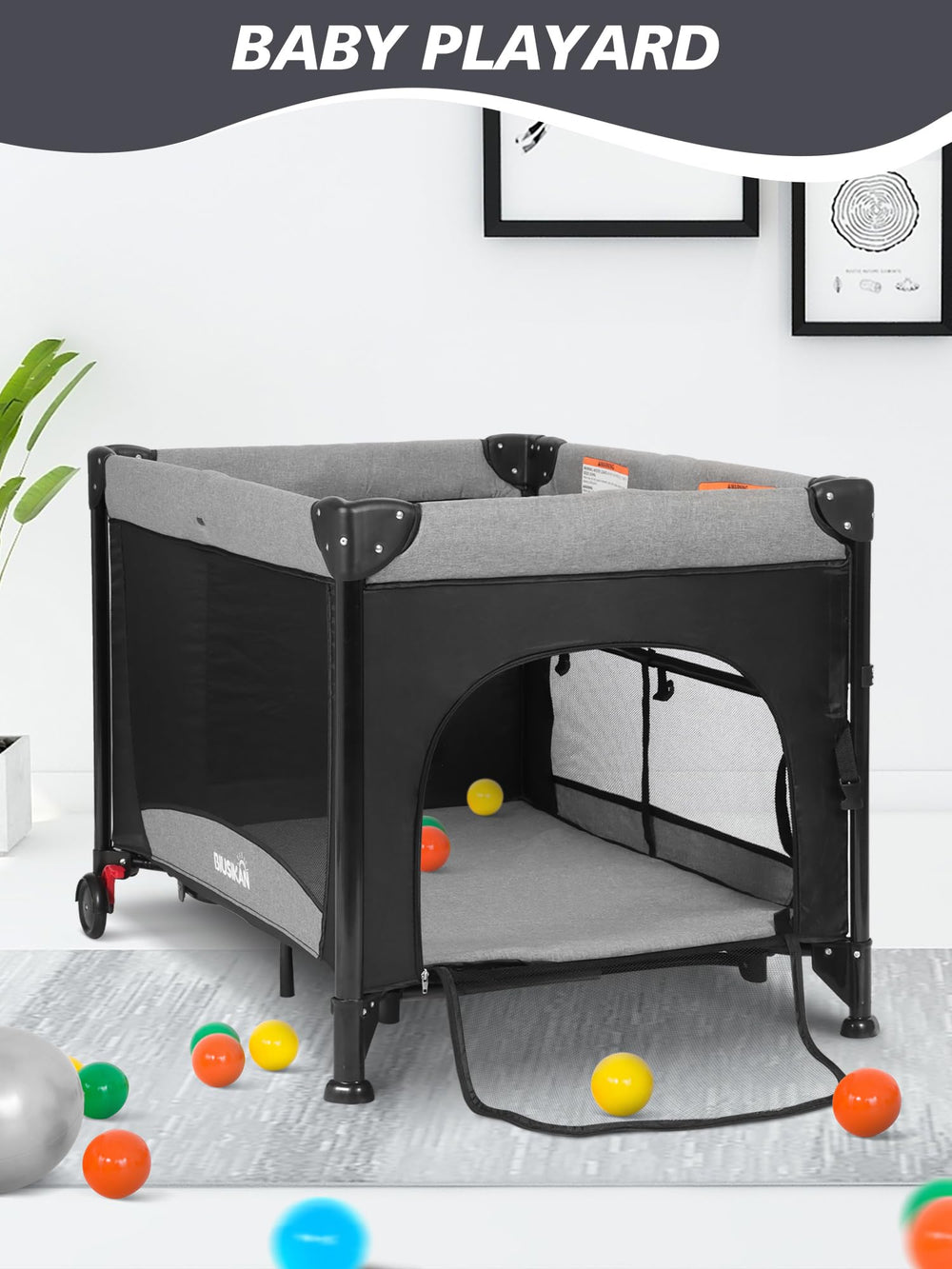 BIUSIKAN baby bassinet with music box helps soothe baby at bedtime.