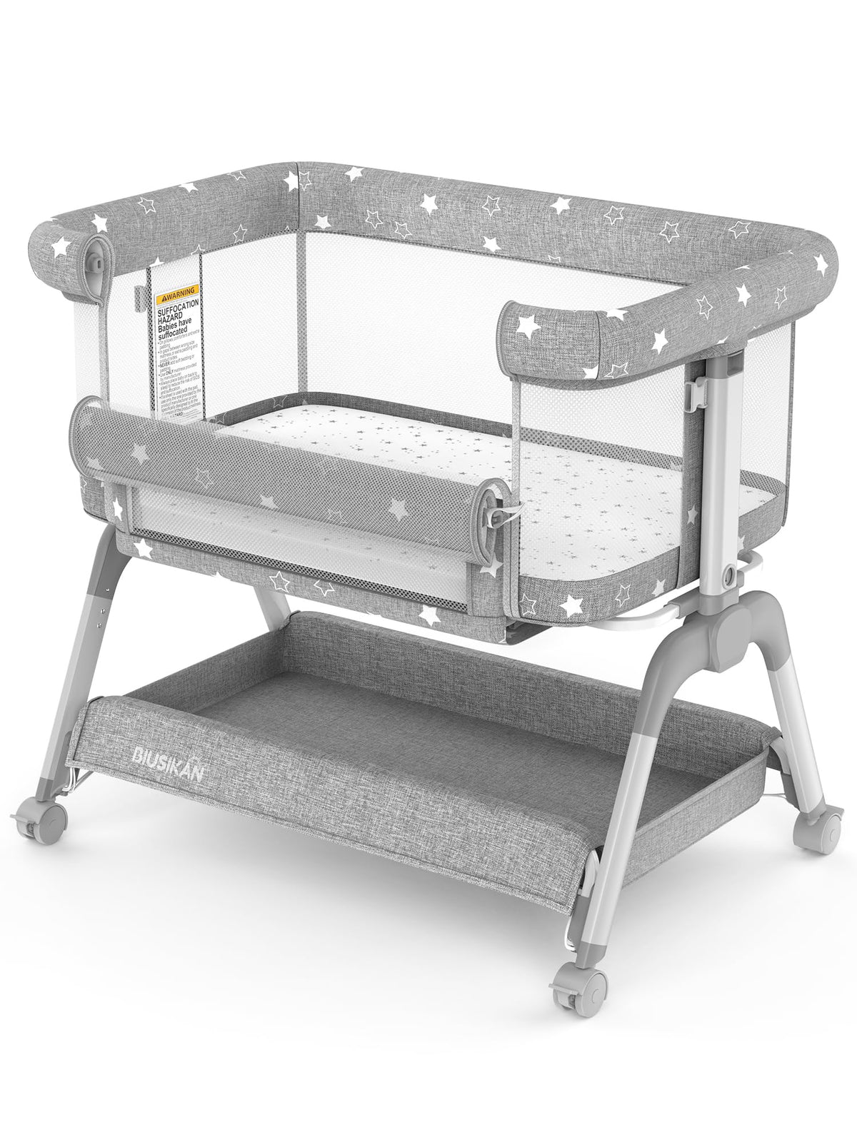 BIUSIKAN bassinet bedside sleeper with mattress for calm nights beside you