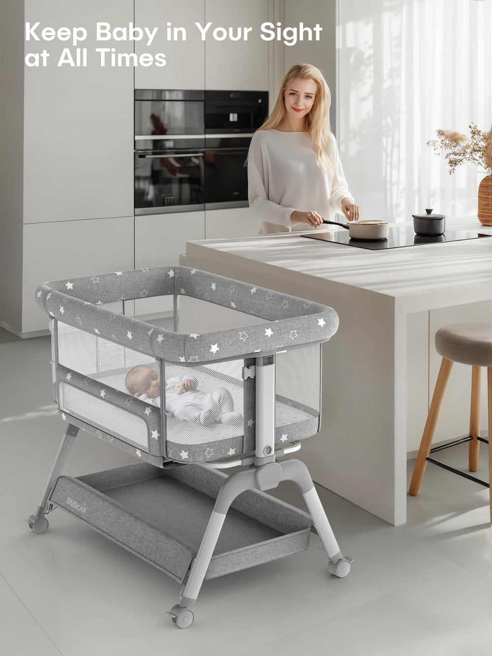 BIUSIKAN bassinet portable crib suitable for quick room-to-room transitions