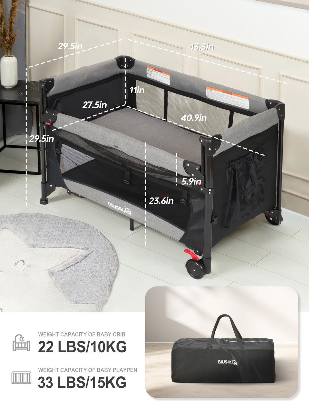BIUSIKAN one-click setup makes assembly fast and travel-friendly.