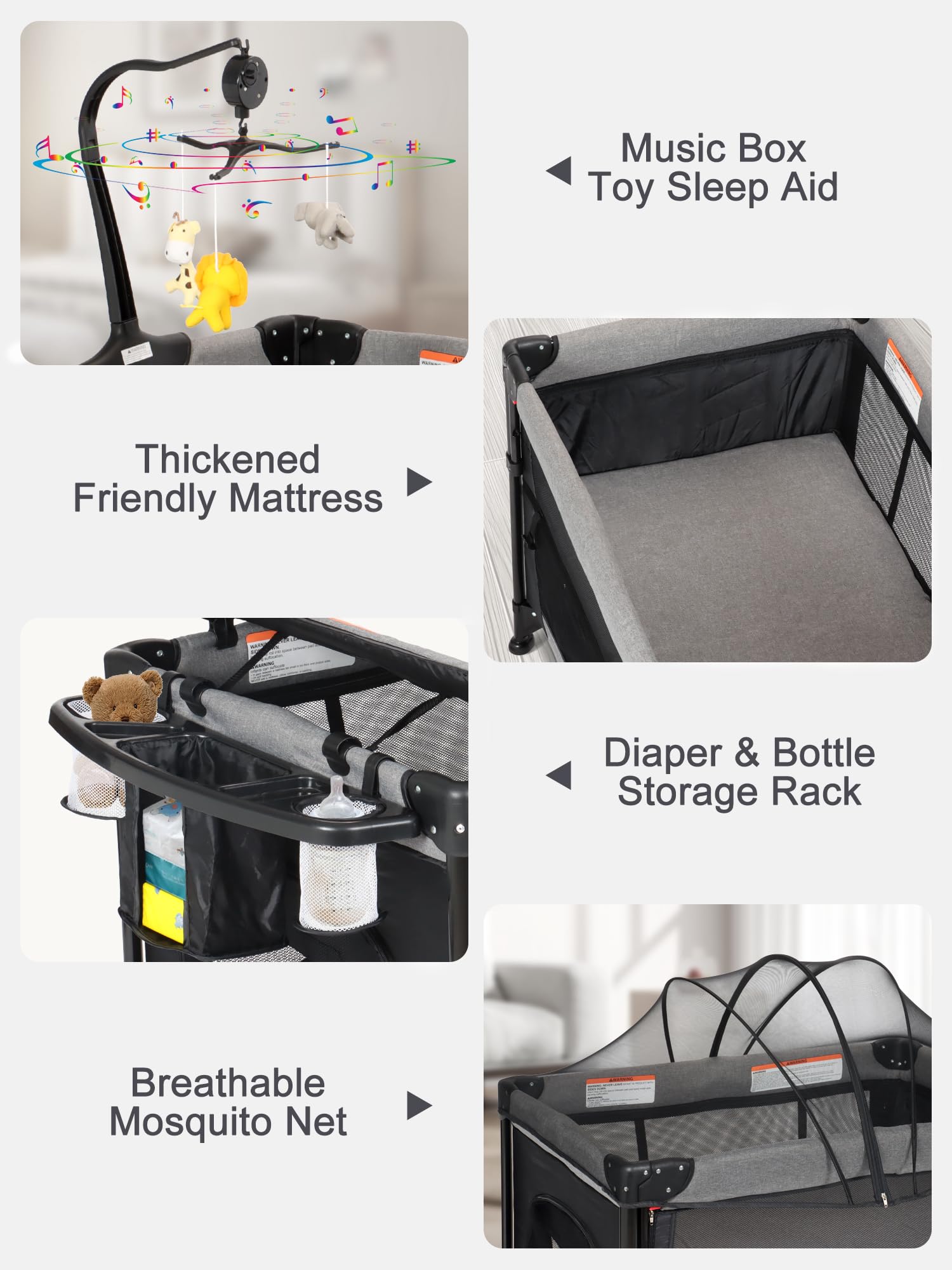 BIUSIKAN playard for newborn to toddlers supports growing needs.