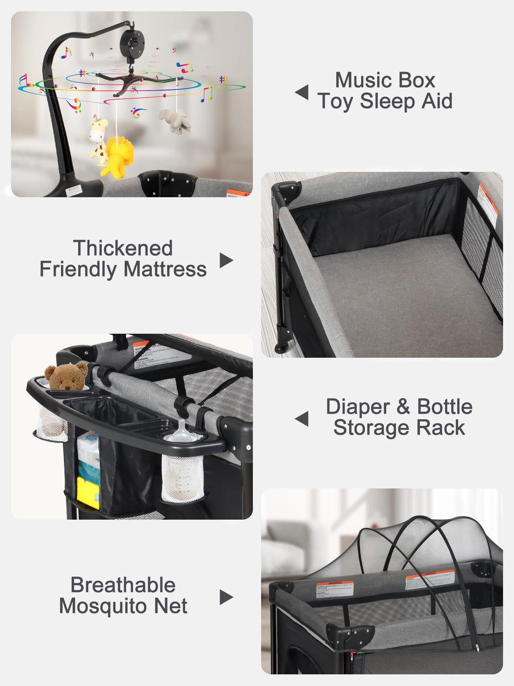 BIUSIKAN playard for newborn to toddlers supports growing needs.