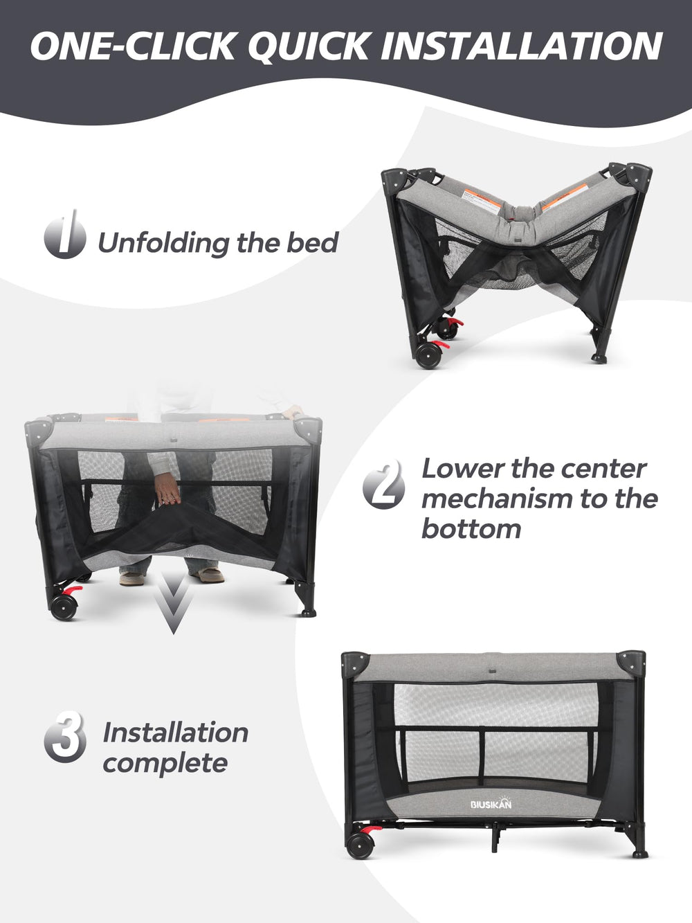 BIUSIKAN waterproof diaper changer simplifies cleanups and diaper duties.
