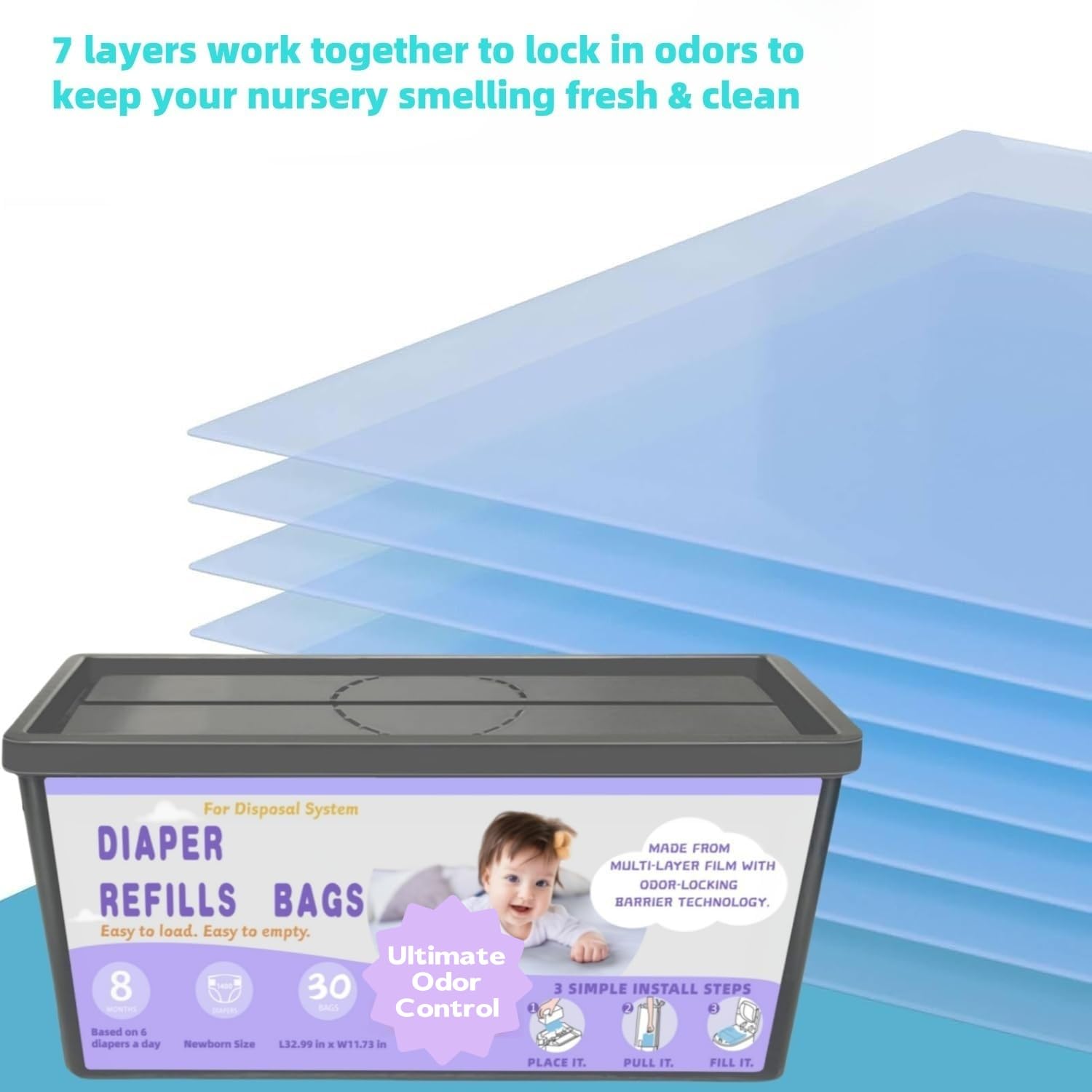 Biuskuku lavender-scented refill pack maintaining a fresh nursery atmosphere
