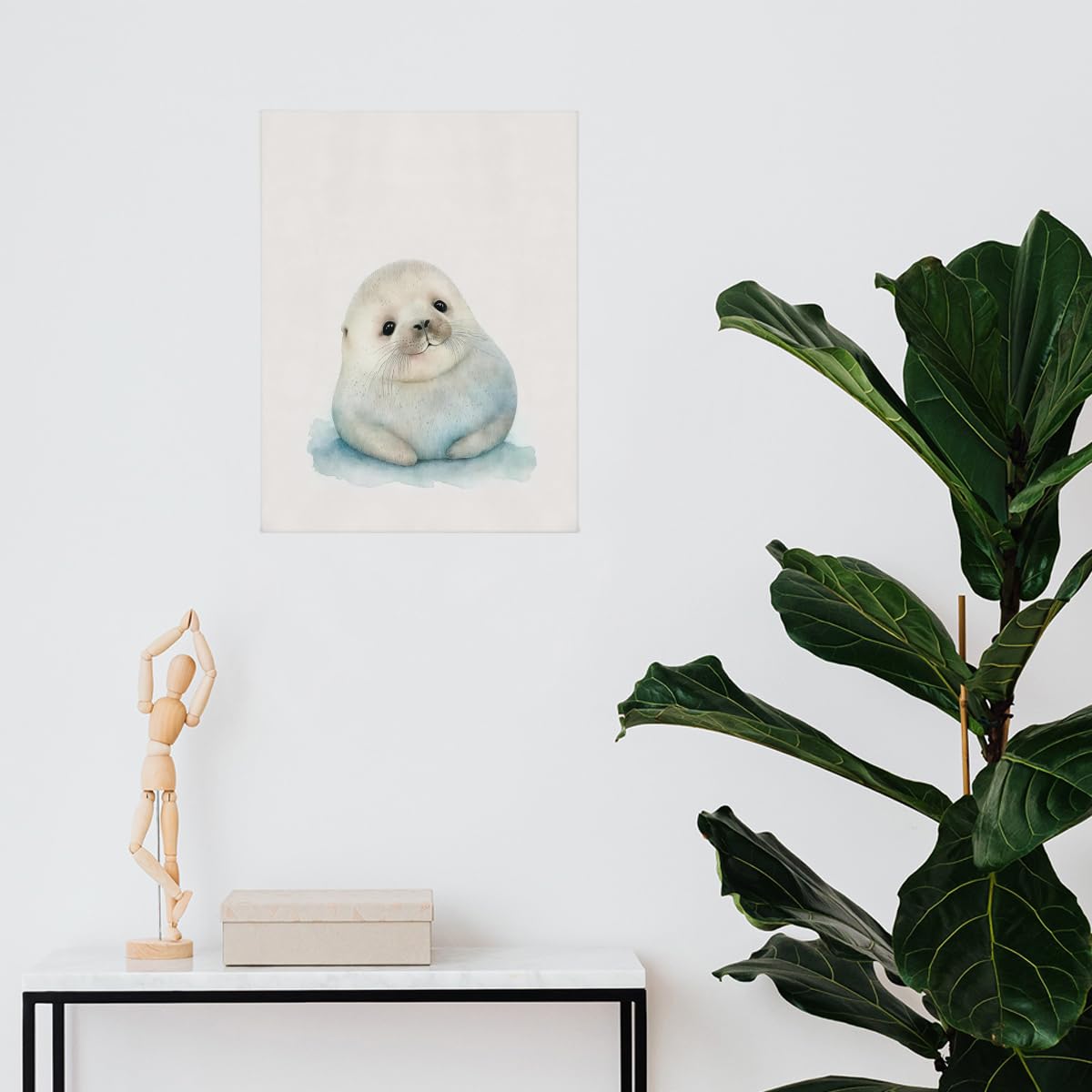 BIWSHA Arctic seal nursery decor brightens kid's room.