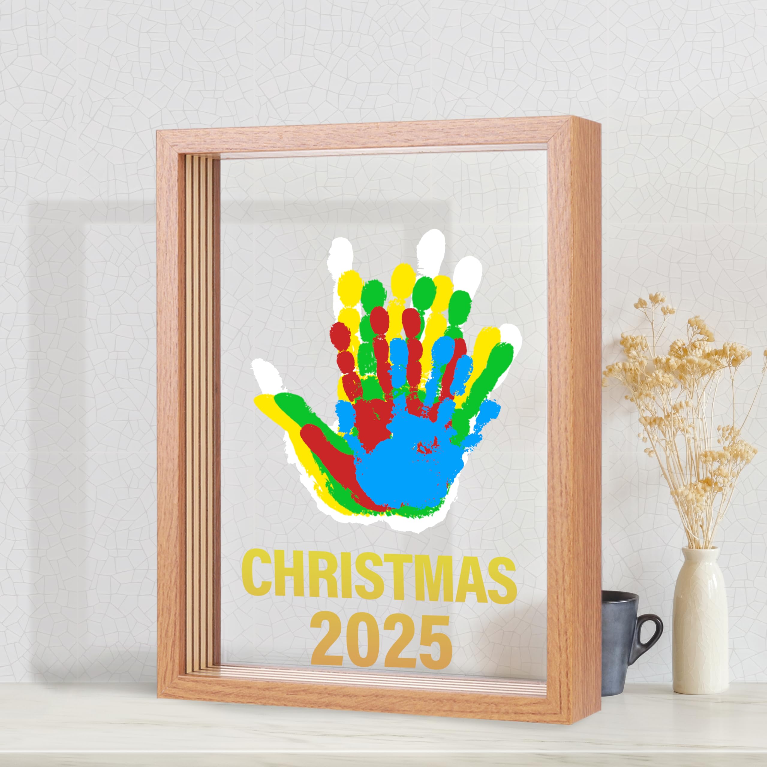Bixinyo family handprint frame in brown displaying a lasting keepsake