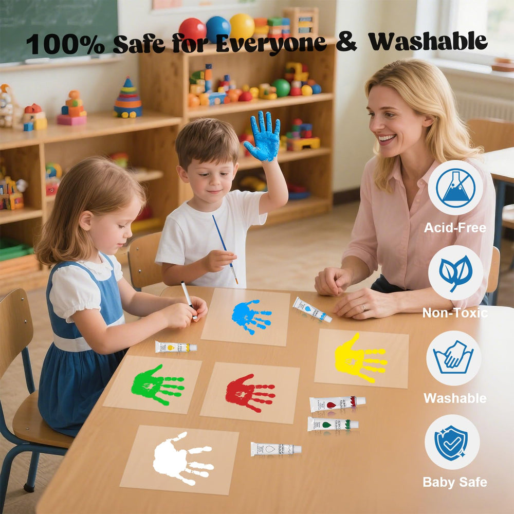 Bixinyo white frame with paint sheets and accessories for art sessions