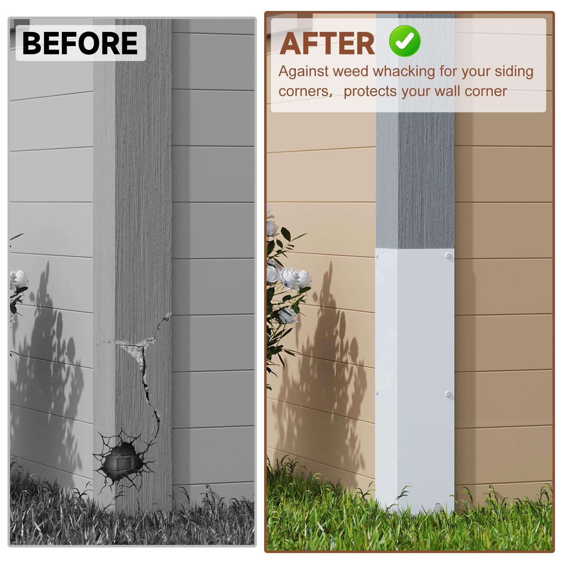 BJADE'S guards with predrilled holes and nails simplify mounting.