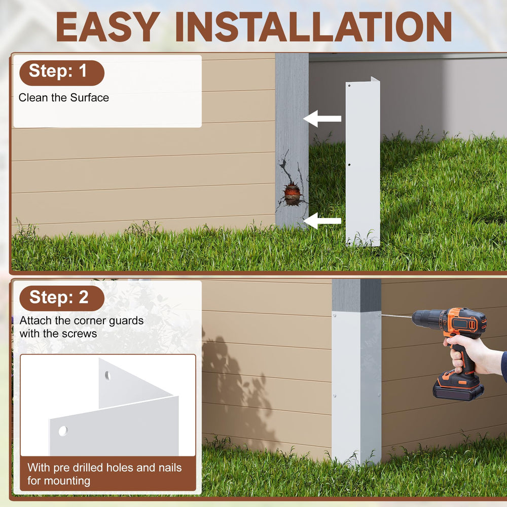 BJADE'S weed-wacking protection keeps exterior corners safe.