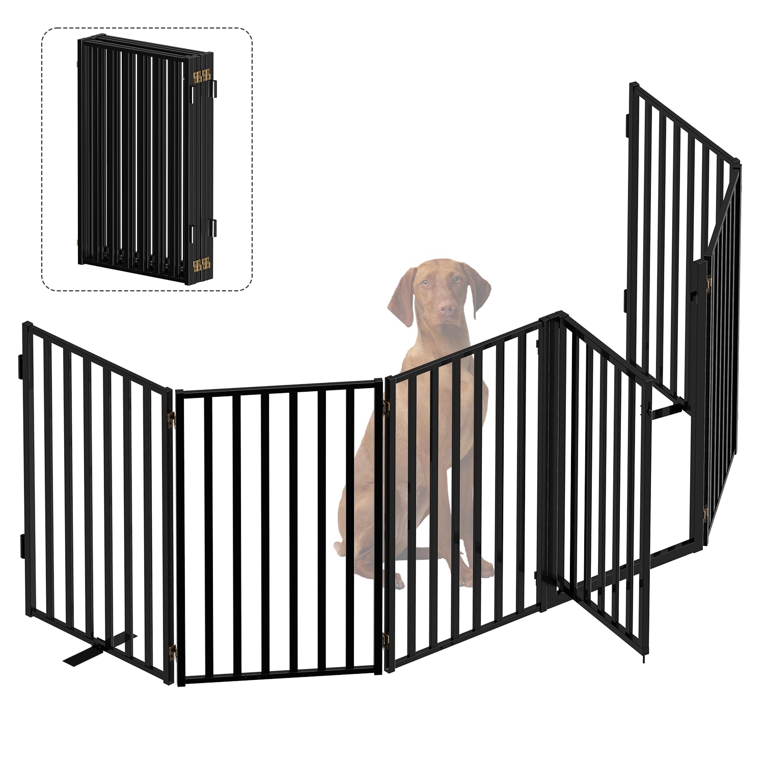 Bknius dog gate door 36-inch tall for easy pet access and safe doorway control