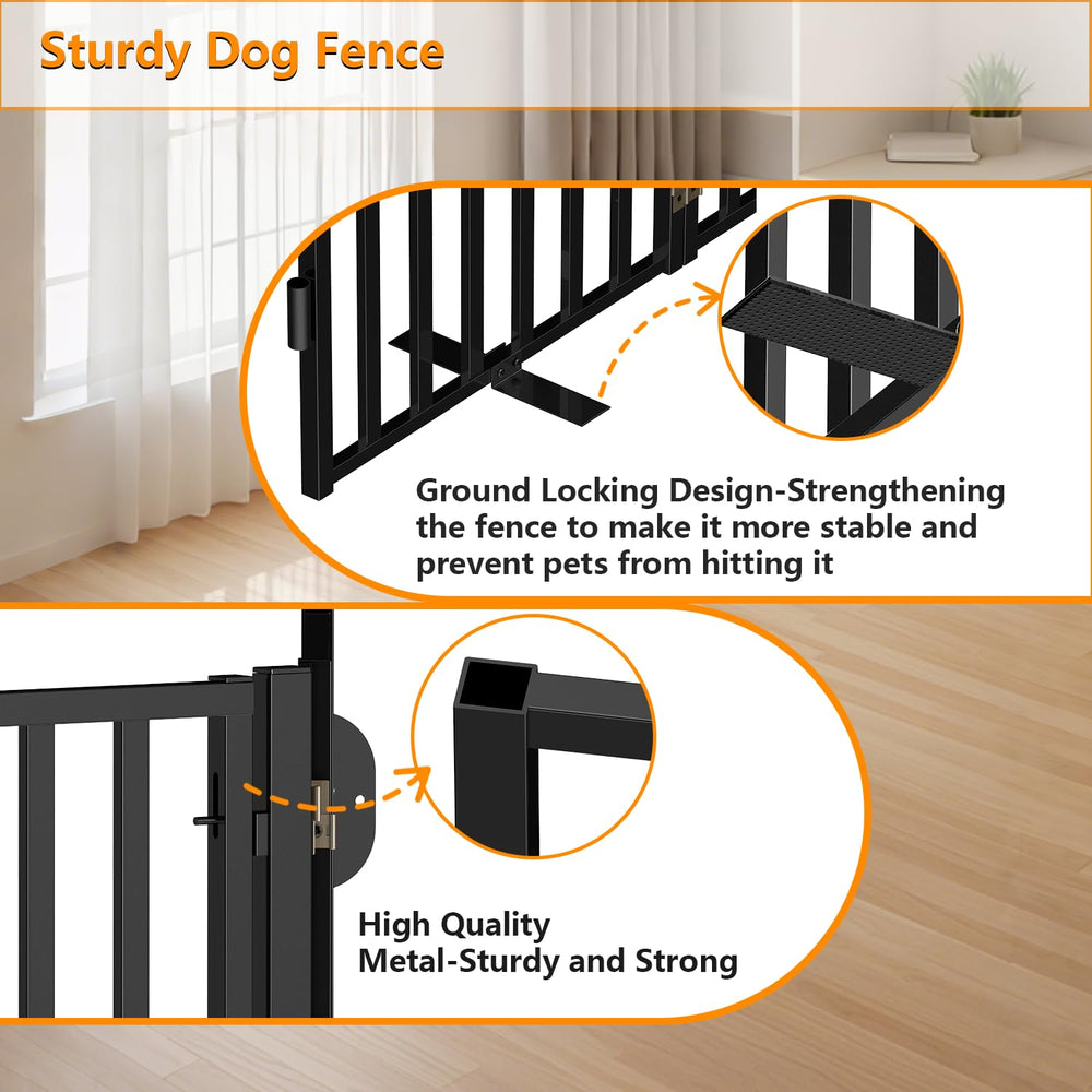 Bknius gate with ground fix plates provides sturdy stability on outdoor steps