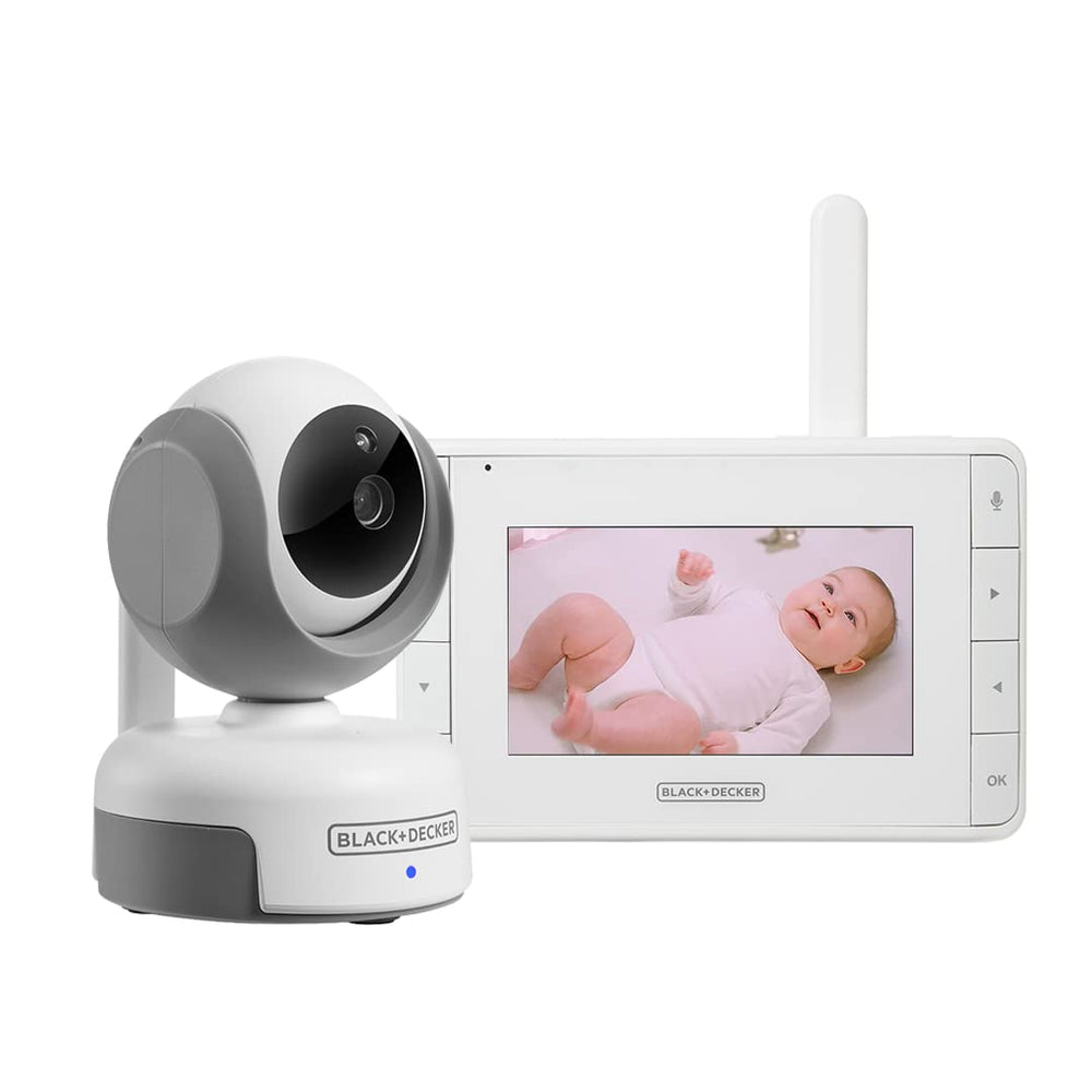 Black+Decker Baby Monitor with a 4.3-inch display provides a clear nursery view.